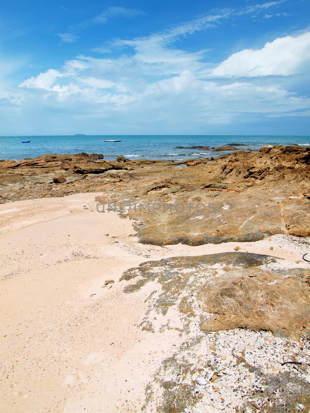 Thai island of Koh Samed. The pile of rocks on the beach