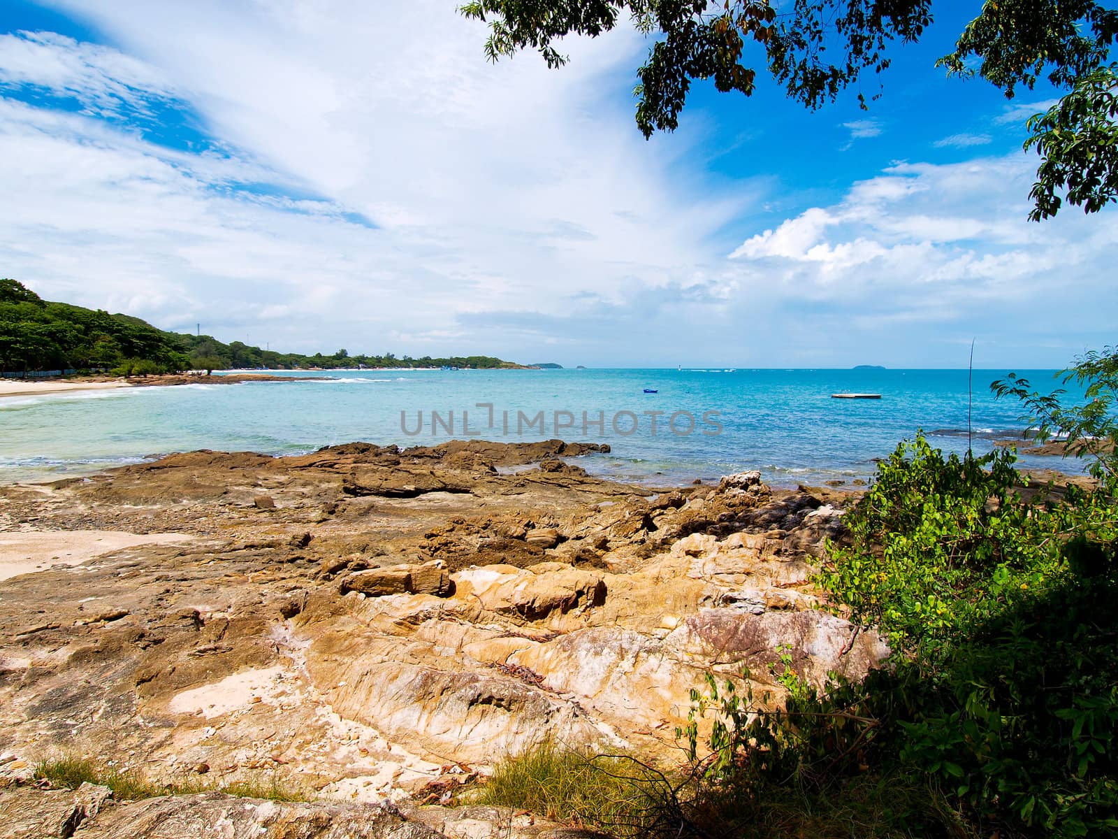 Thai island of Koh Samed. The pile of rocks on the beach