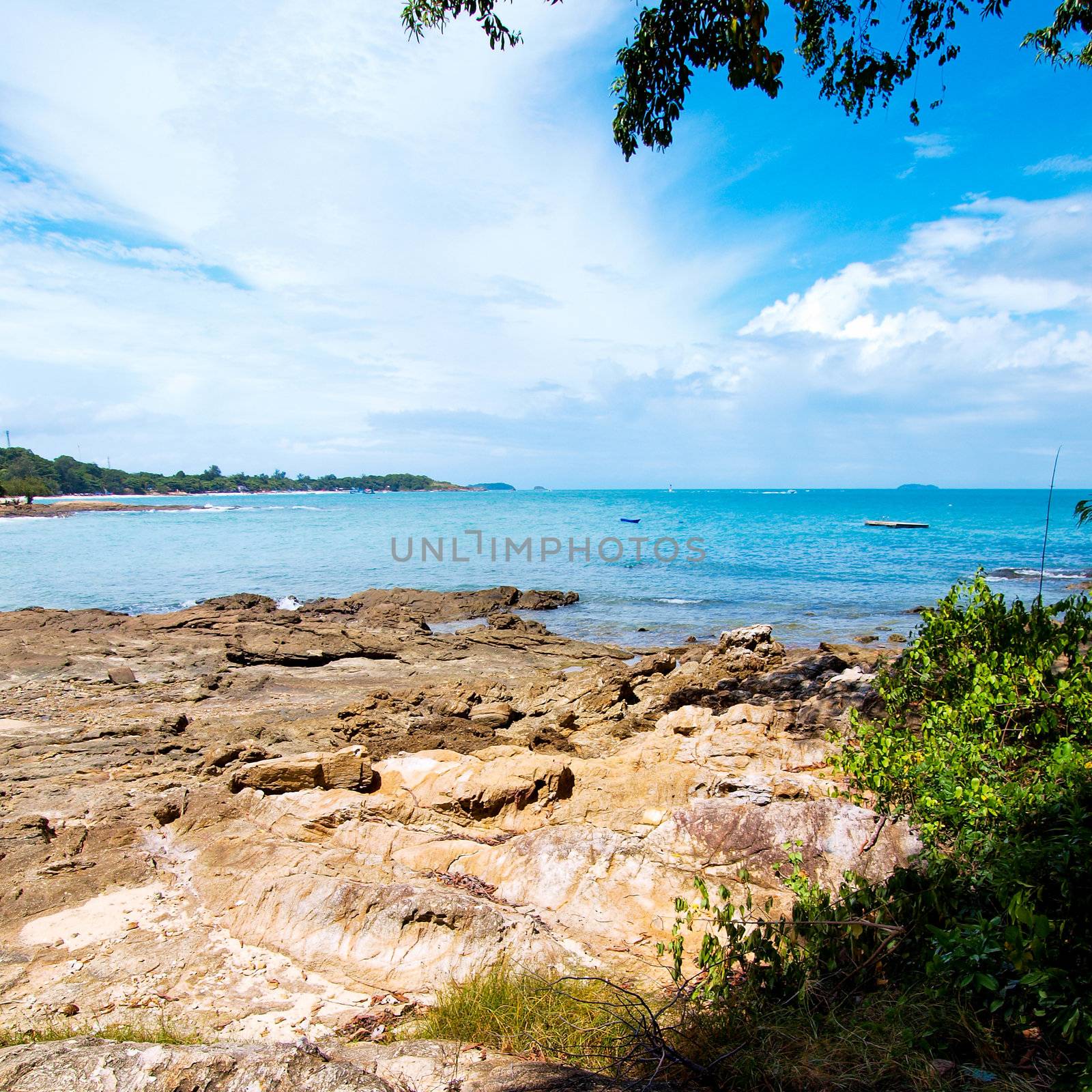 Thai island of Koh Samed. The pile of rocks on the beach