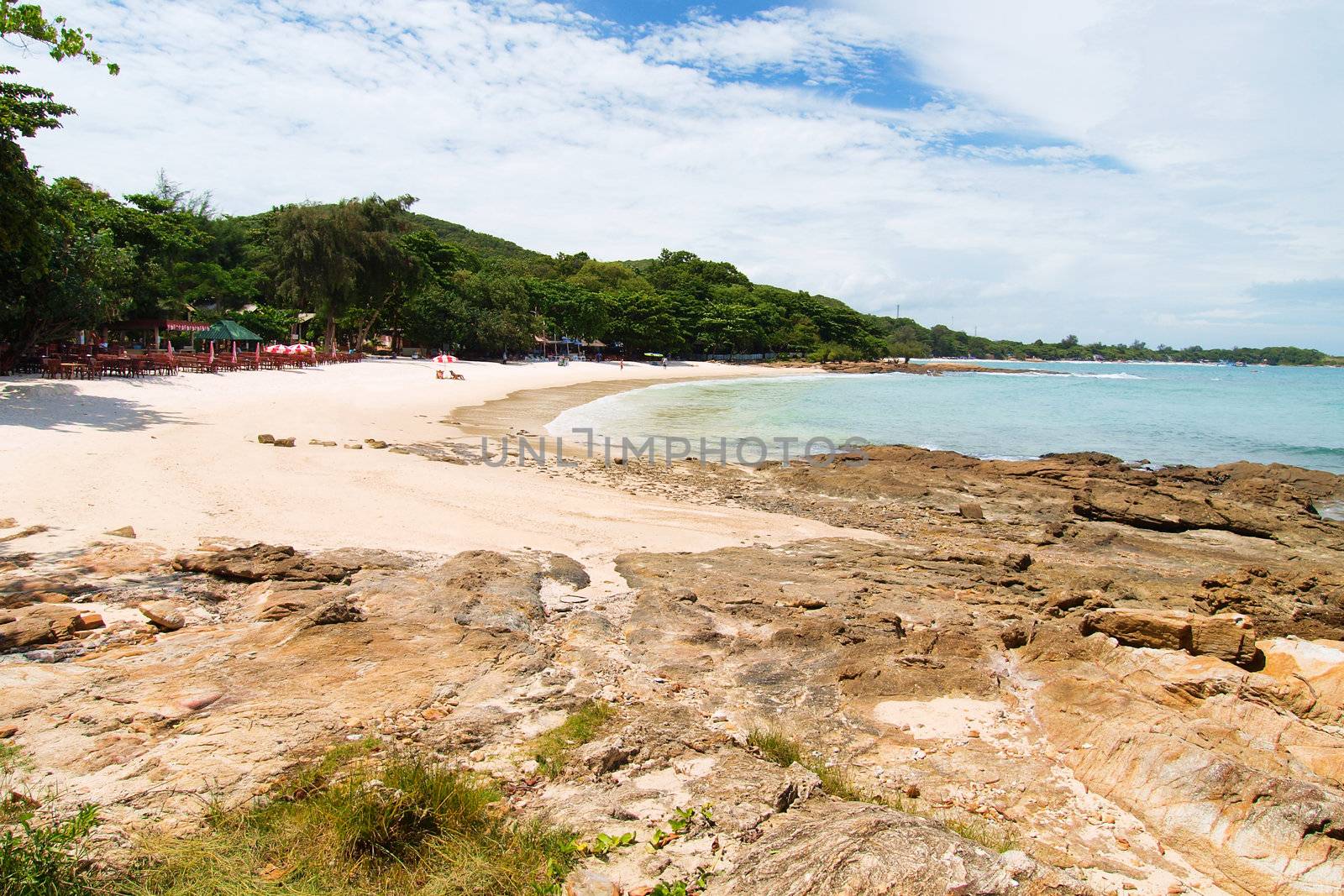 Thai island of Koh Samed. The pile of rocks on the beach