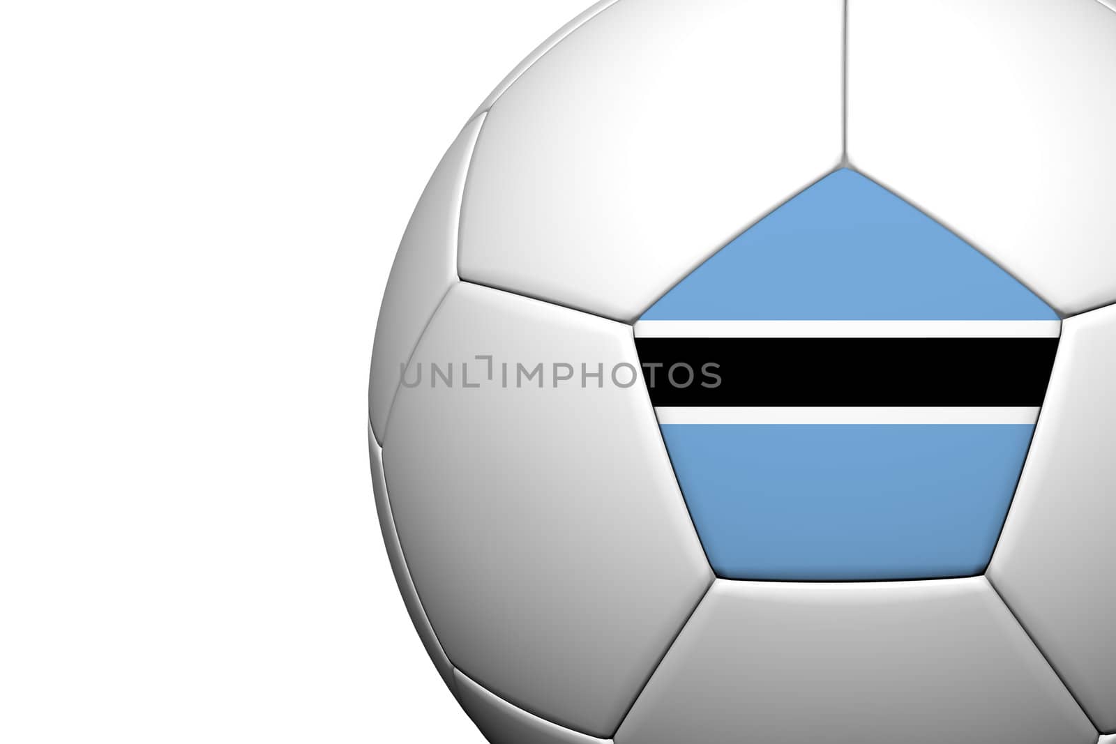 Botswana Flag Pattern 3d rendering of a soccer ball isolate on w by jakgree