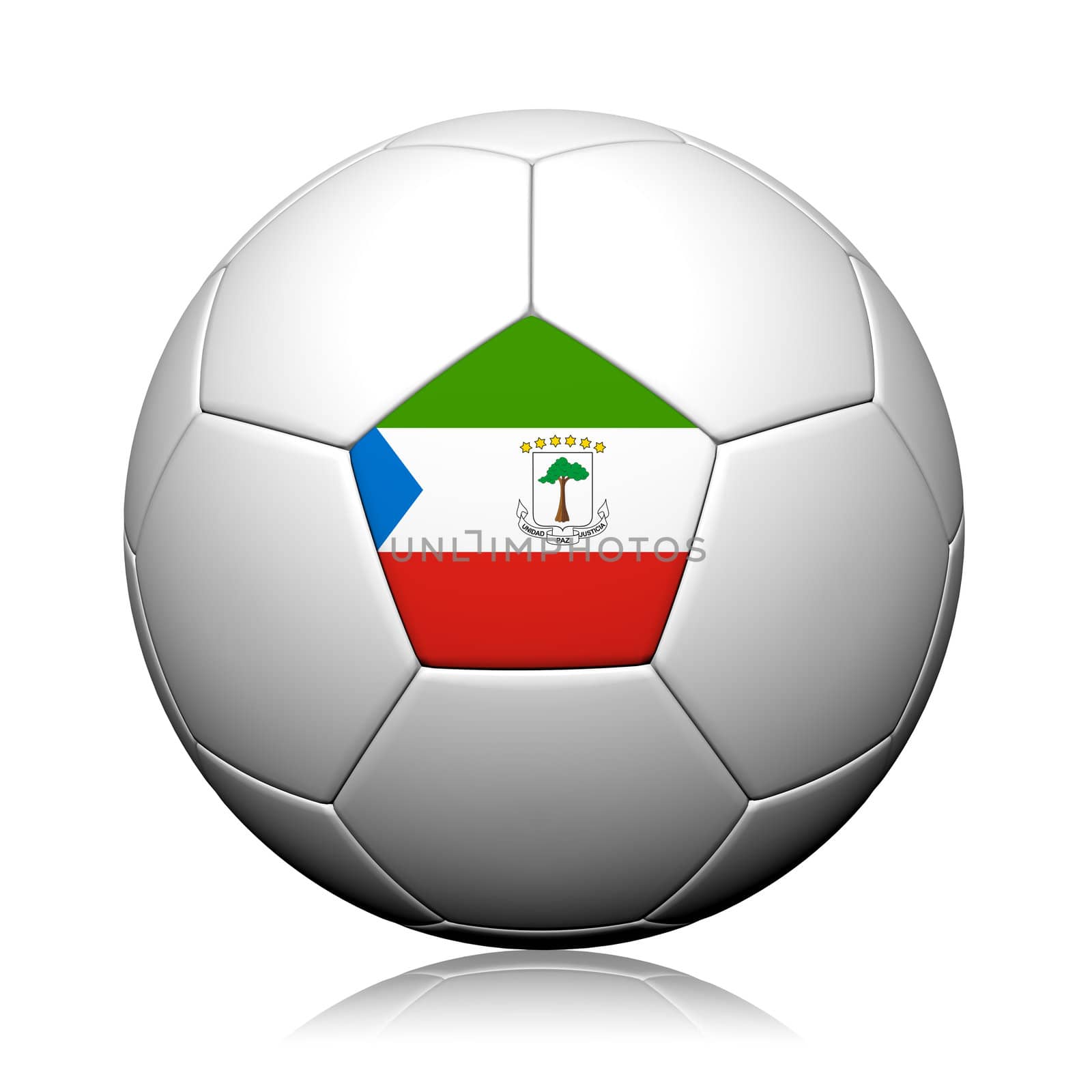 Equatorial Guinea Flag Pattern 3d rendering of a soccer ball