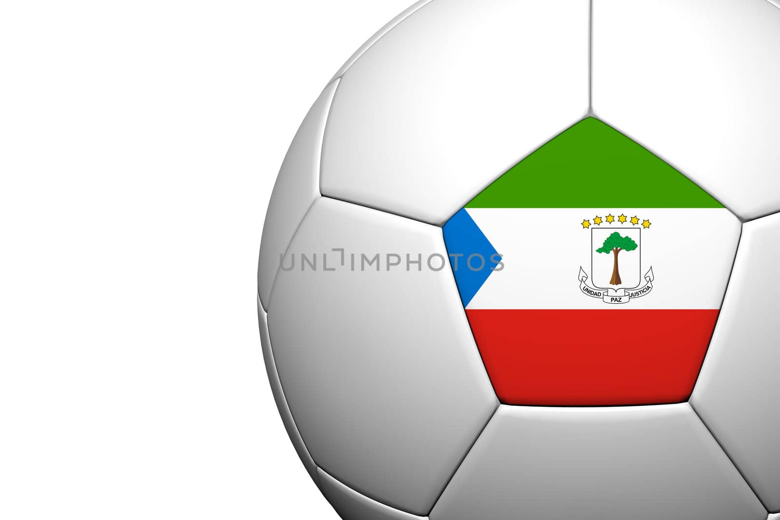 Equatorial Guinea Flag Pattern 3d rendering of a soccer ball iso by jakgree