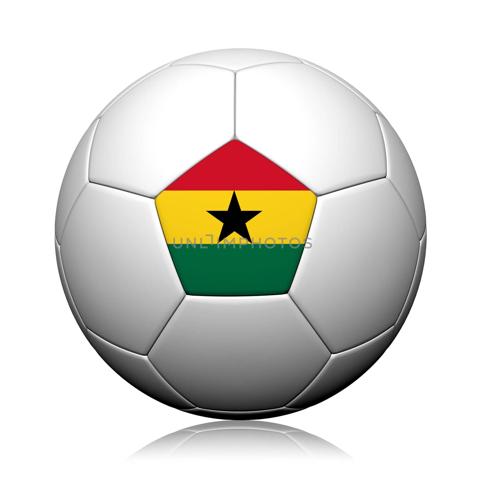 Ghana Flag Pattern 3d rendering of a soccer ball by jakgree