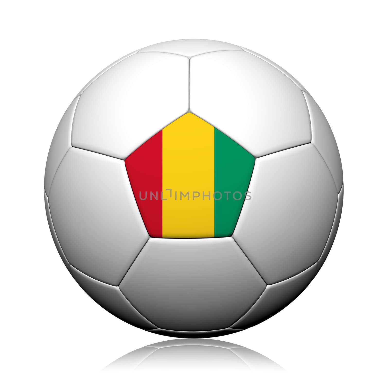 Guinea Flag Pattern 3d rendering of a soccer ball by jakgree
