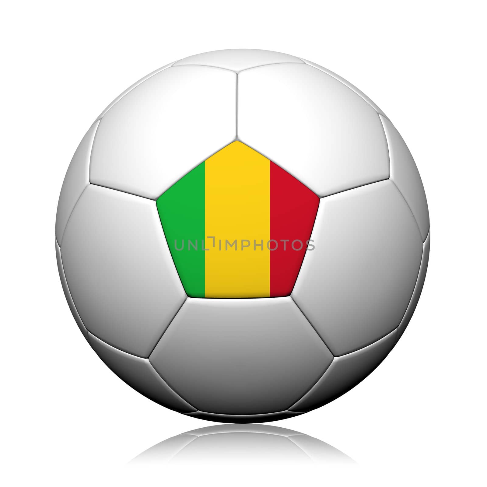 Mali  Flag Pattern 3d rendering of a soccer ball