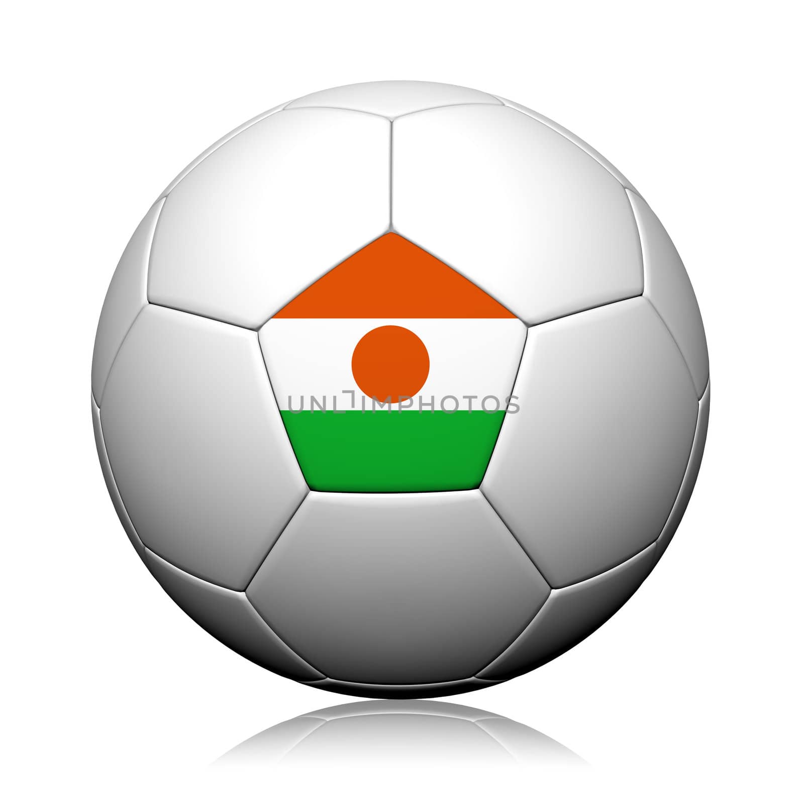 Niger Flag Pattern 3d rendering of a soccer ball by jakgree