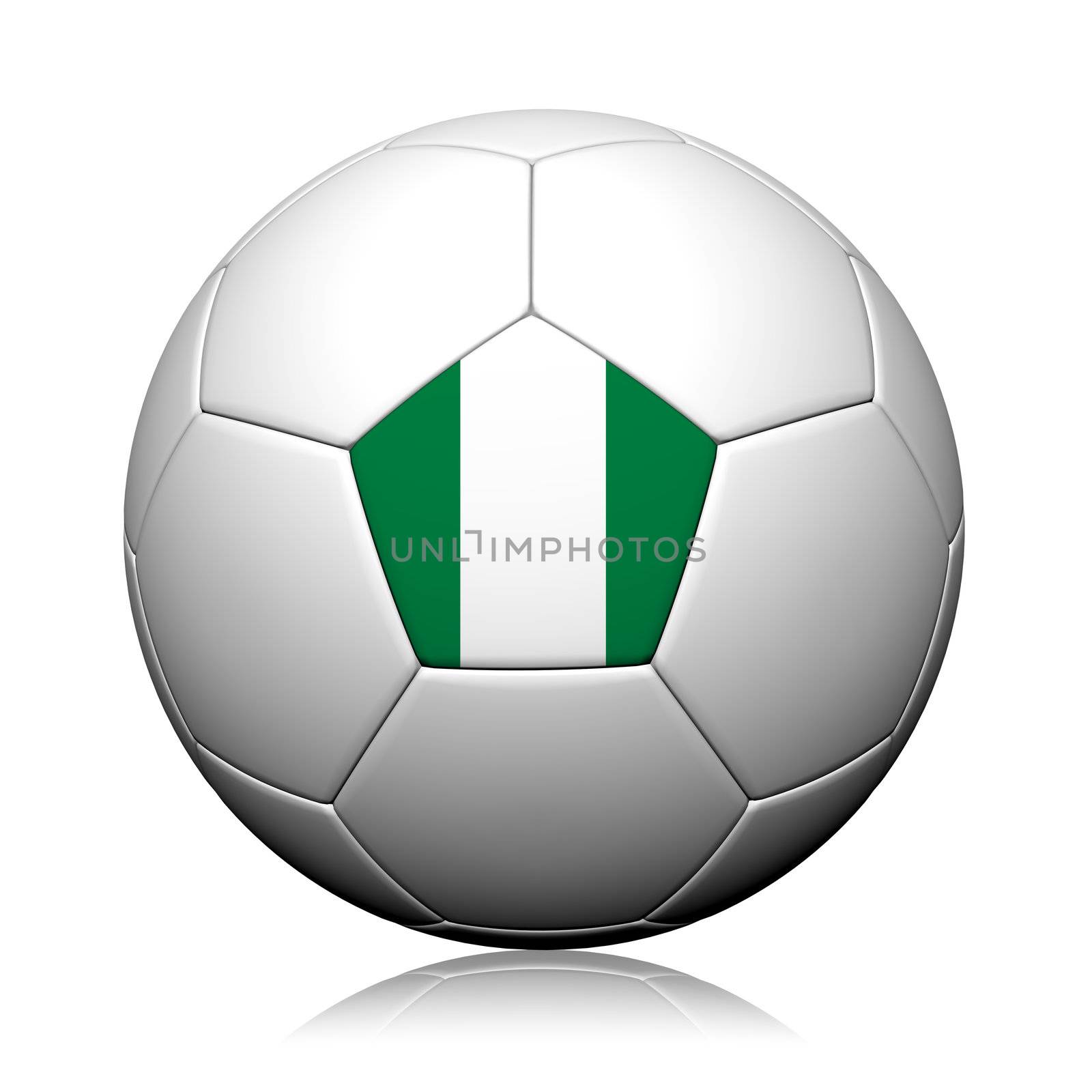 Nigeria Flag Pattern 3d rendering of a soccer ball by jakgree