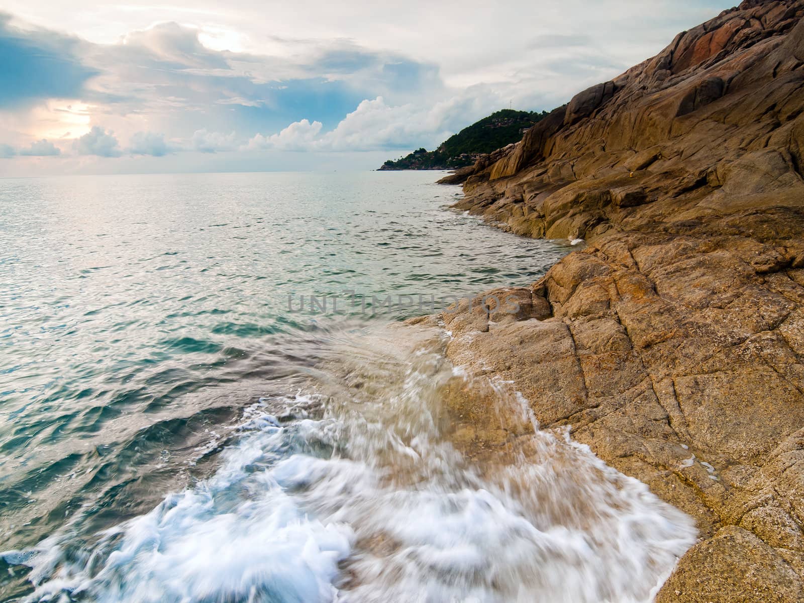 Thai island of Koh Samui. The rocks on the beach