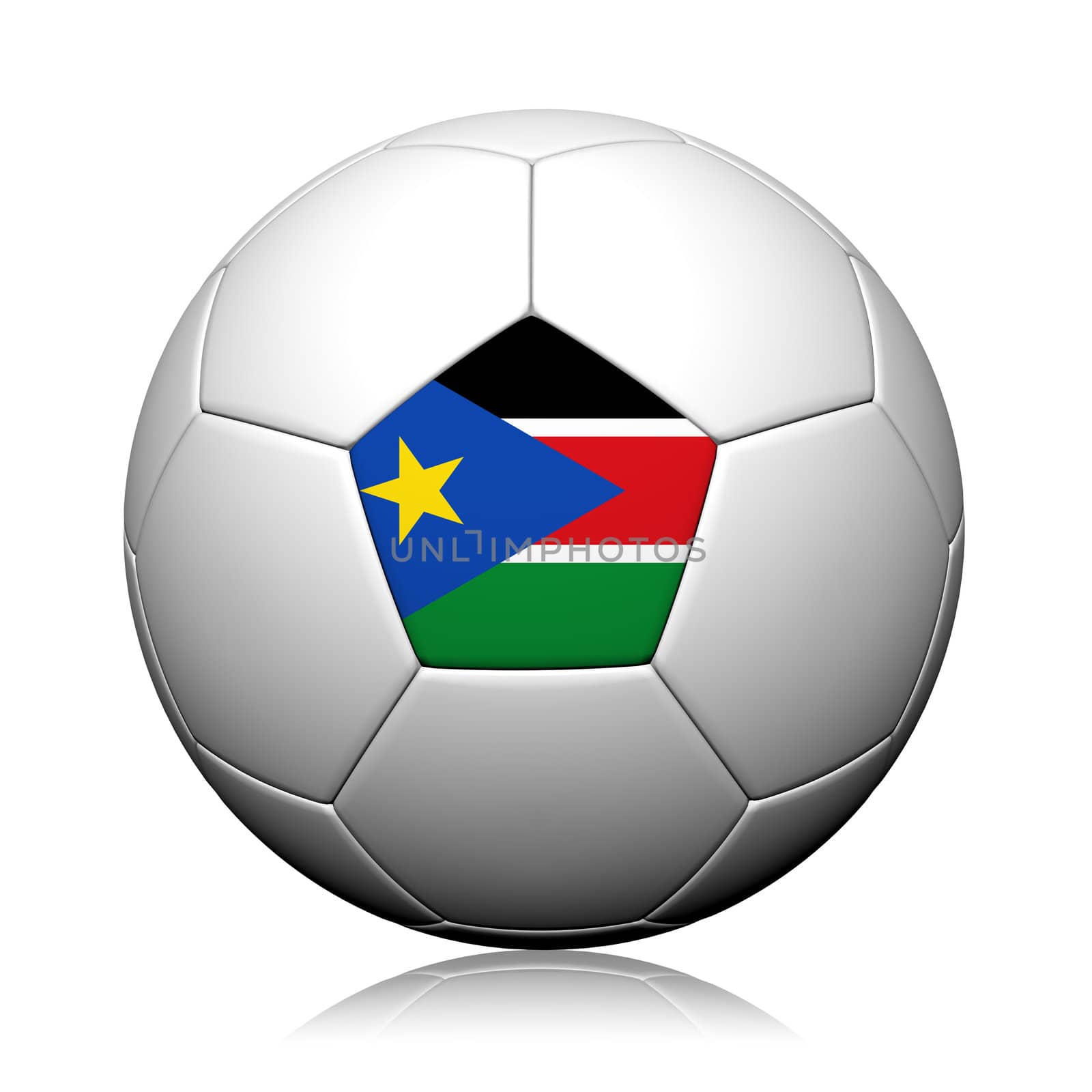 Sudan Flag Pattern 3d rendering of a soccer ball