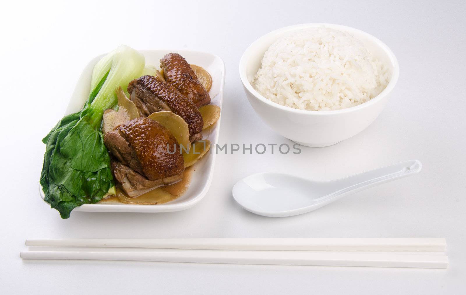 Duck with rice delicious asia food by heinteh