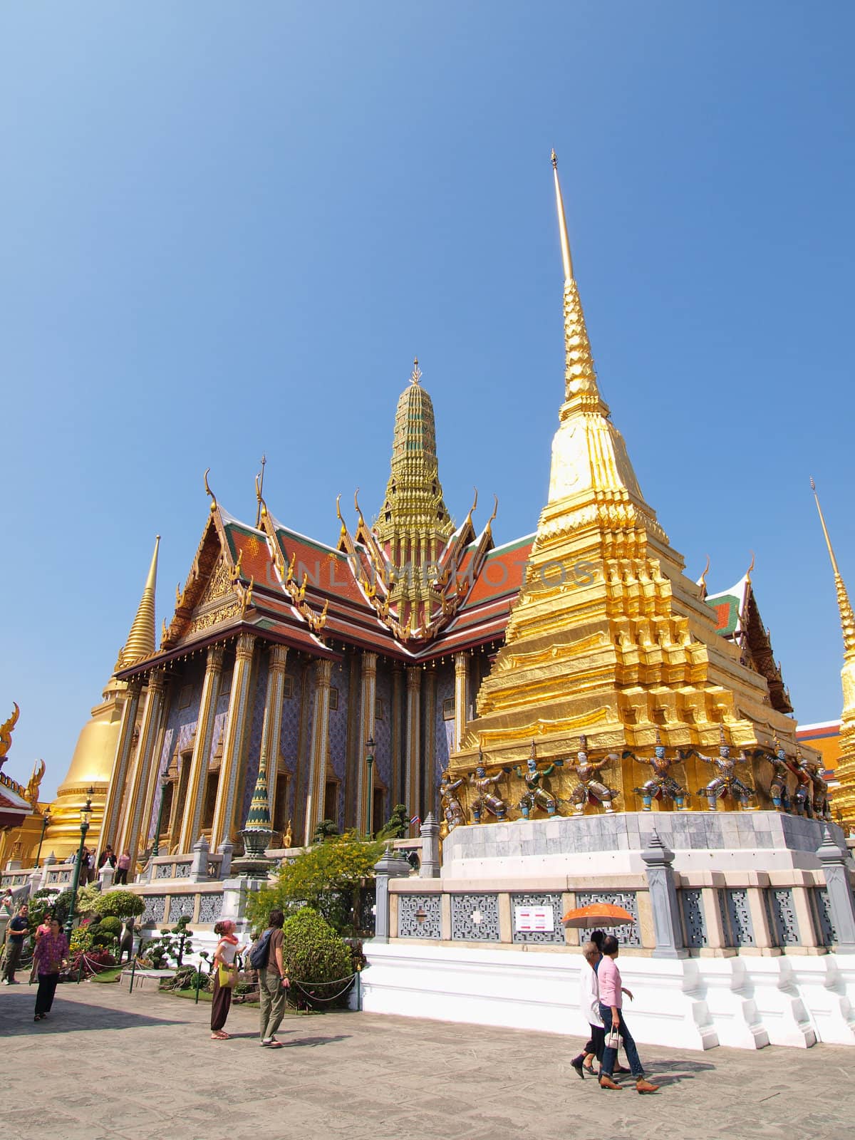 BANGKOK THAILAND - December 29:Tourist and visitors admiring the beautifully decorated Buddhist temples, Bangkok Thailand.  