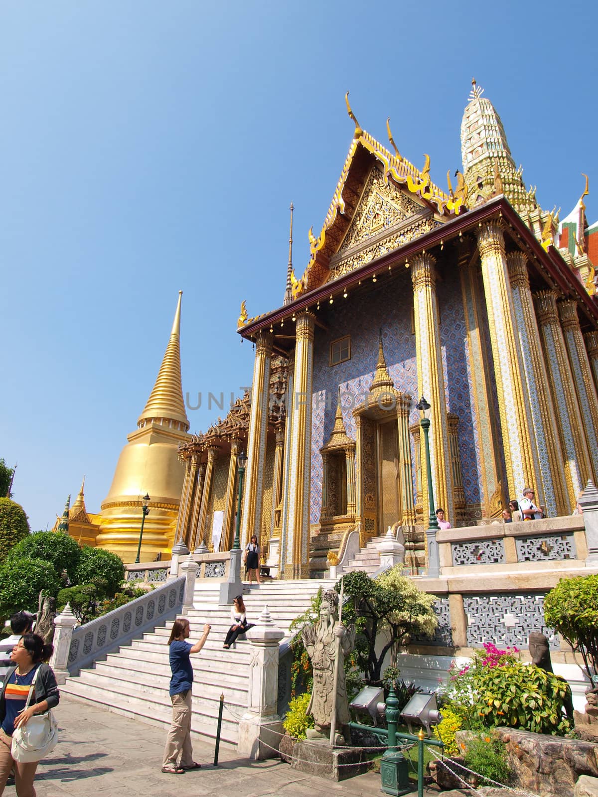 BANGKOK THAILAND - December 29:Tourist and visitors admiring the beautifully decorated Buddhist temples, Bangkok Thailand. 