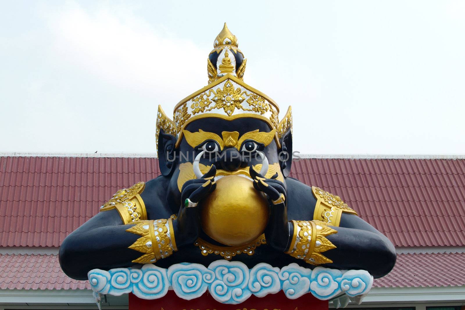 Rahu statue at the temple in Thailand by jakgree