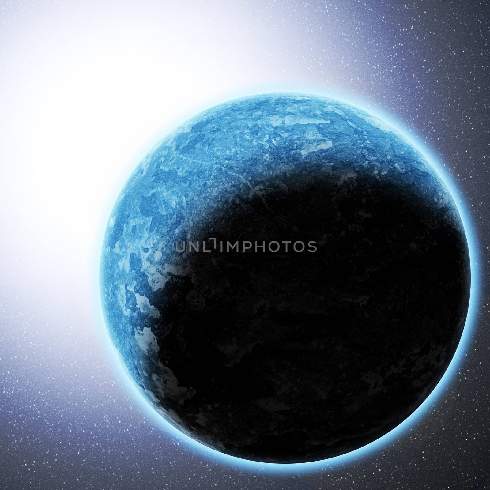 Blue planet in beautiful space by jakgree