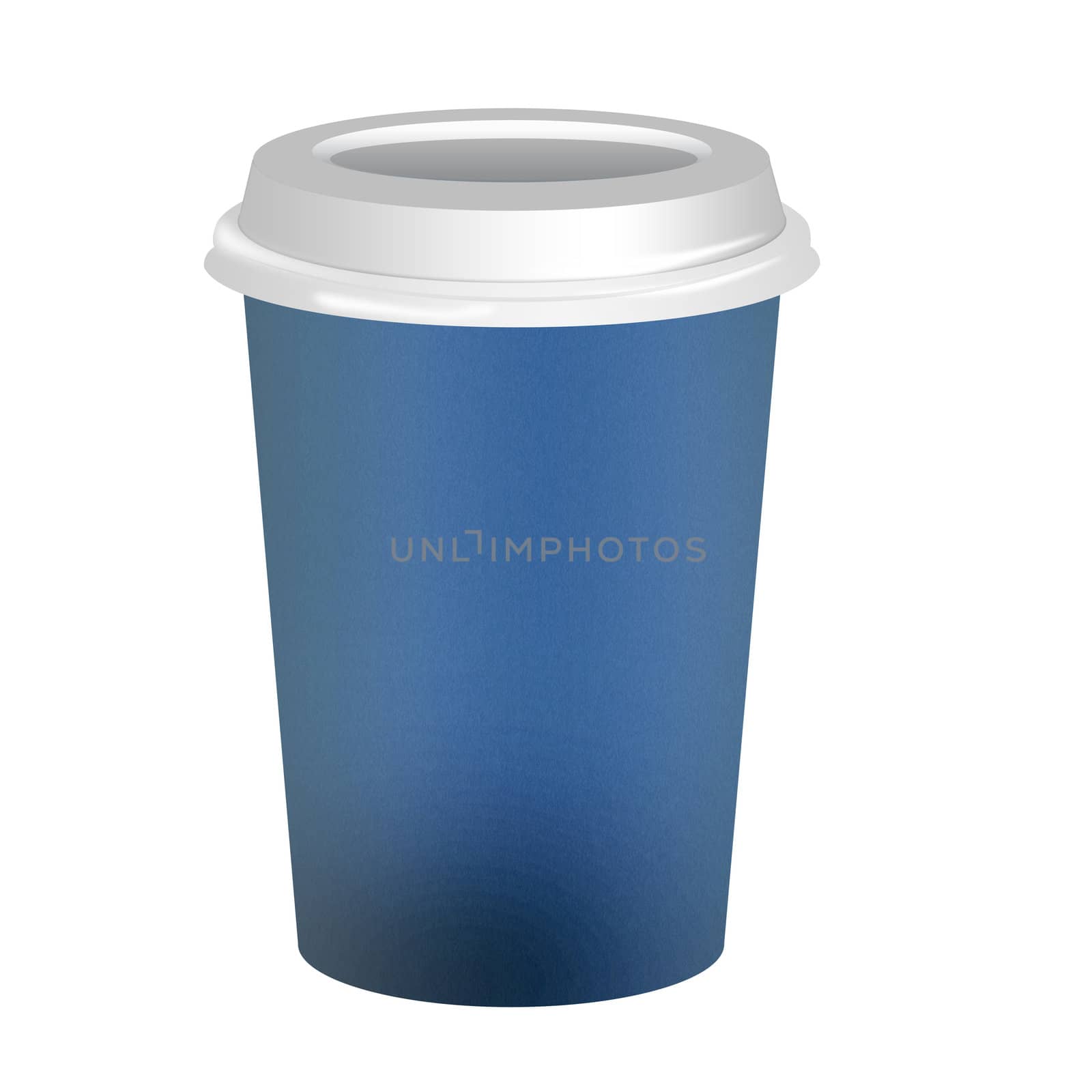 Takeaway coffee cup over white background