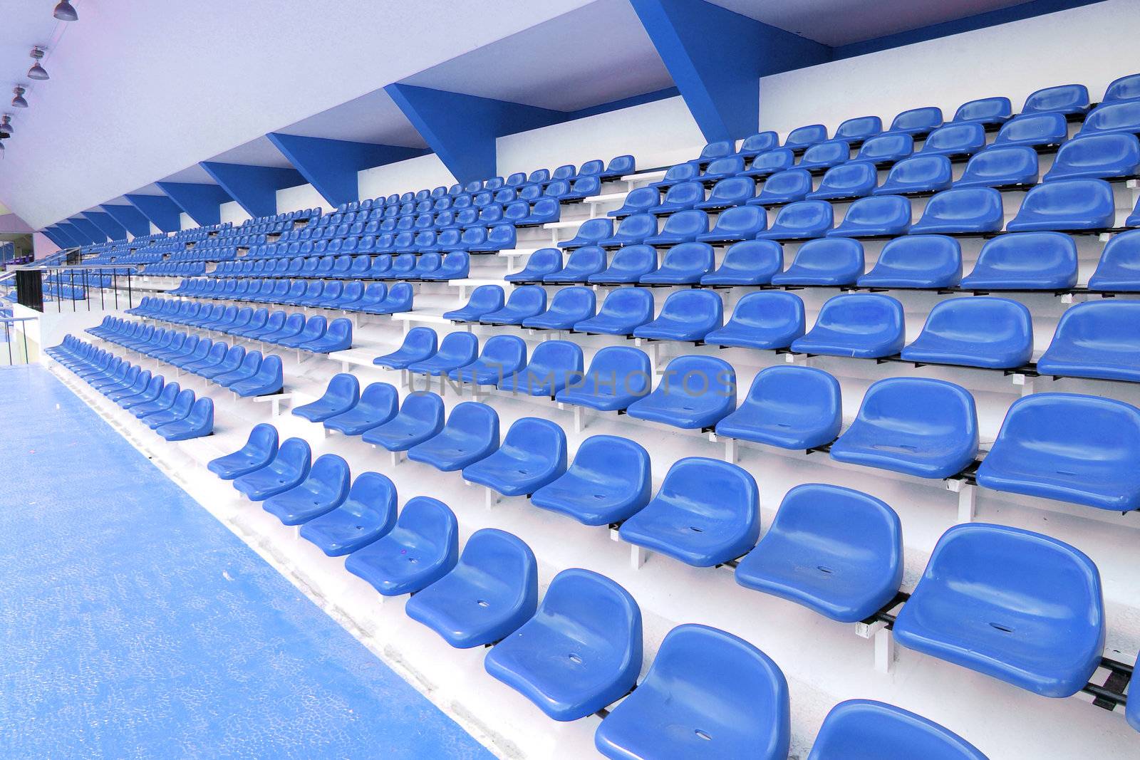 Blue seat at Thep Hasadin Stadium in Thailand