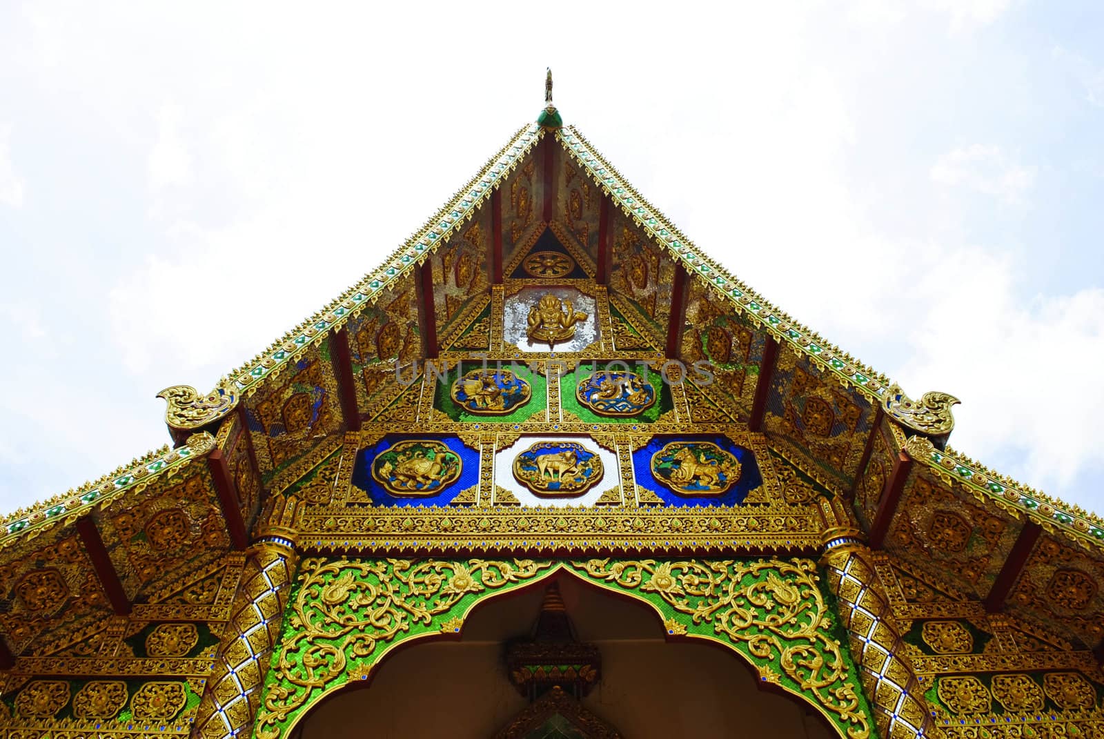 Gable of the church is decorated with images of wild animals Hia by jengit