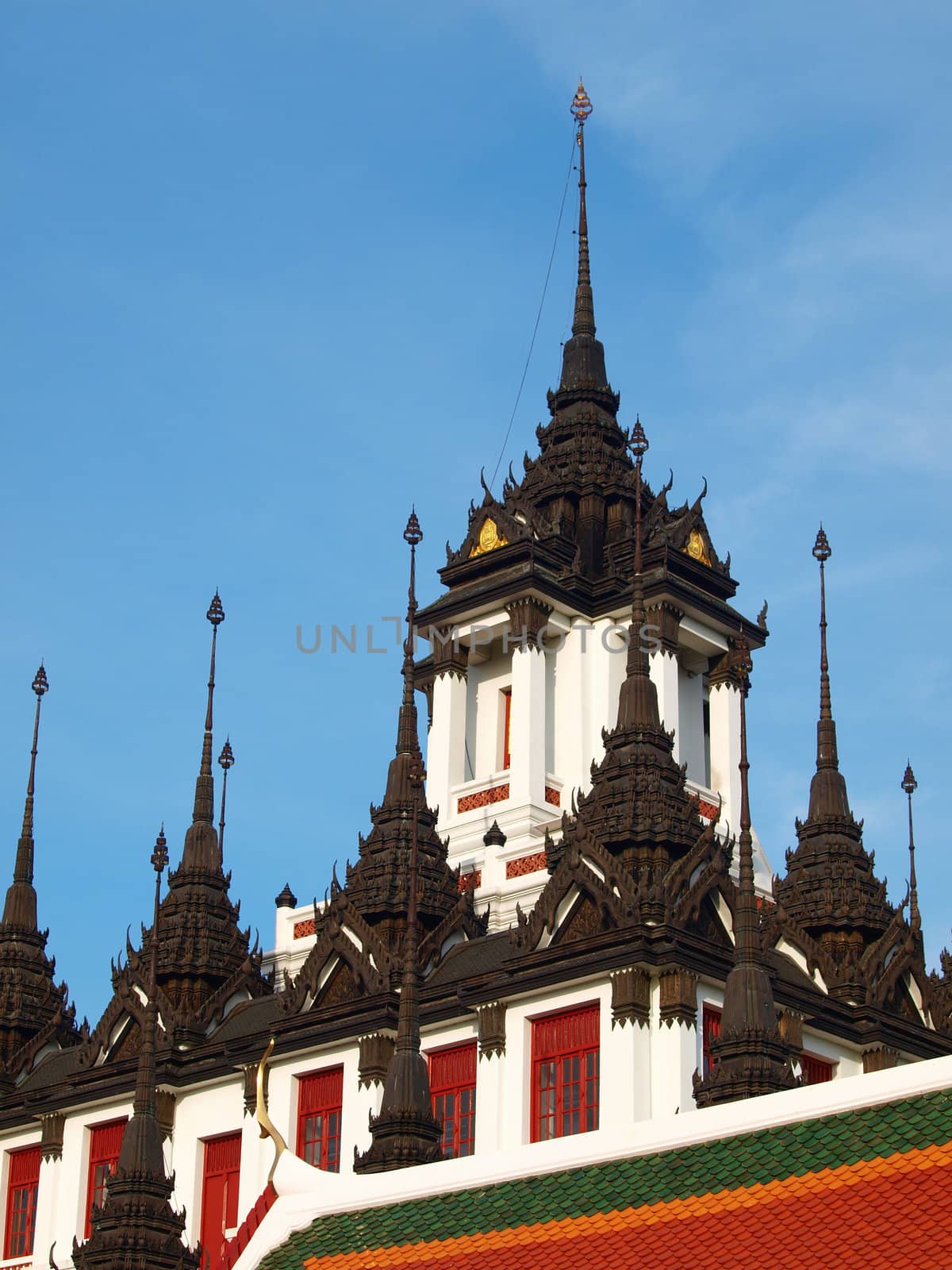 Thai architecture: Wat Ratchanadda, Loha Prasat by jakgree