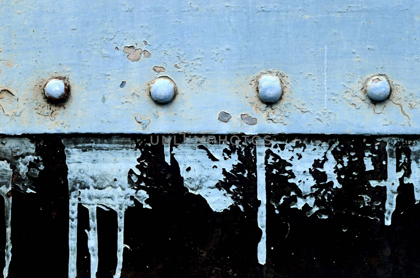 Grunge steel wall with decay and painted