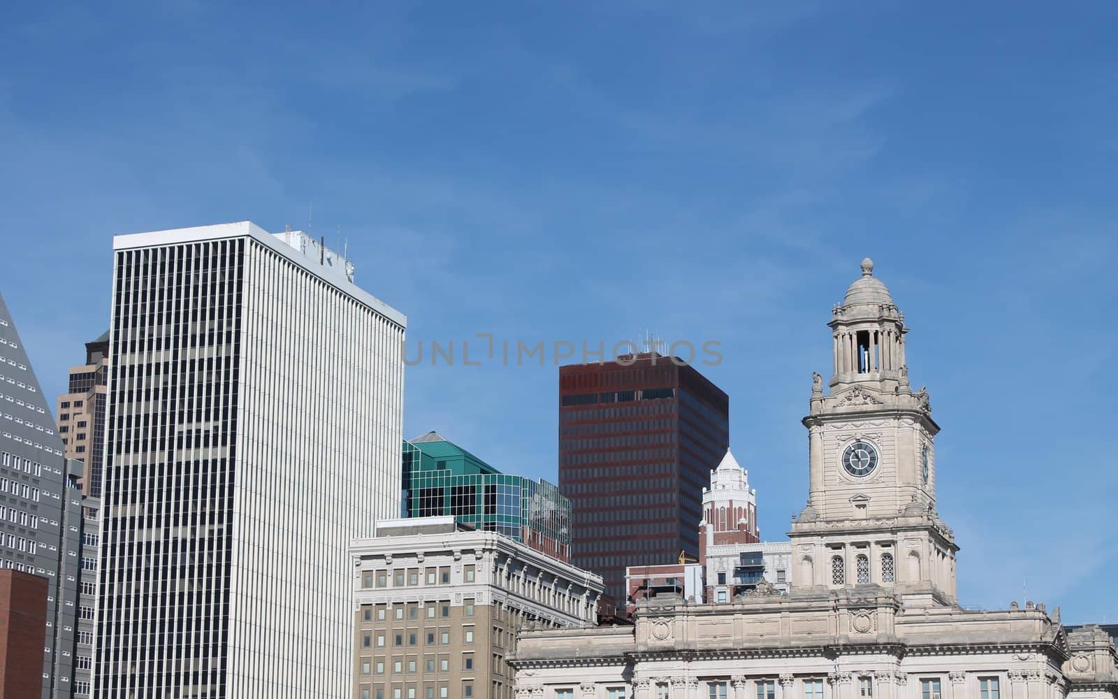 Skyline view of downtown Des Moines, Iowa.