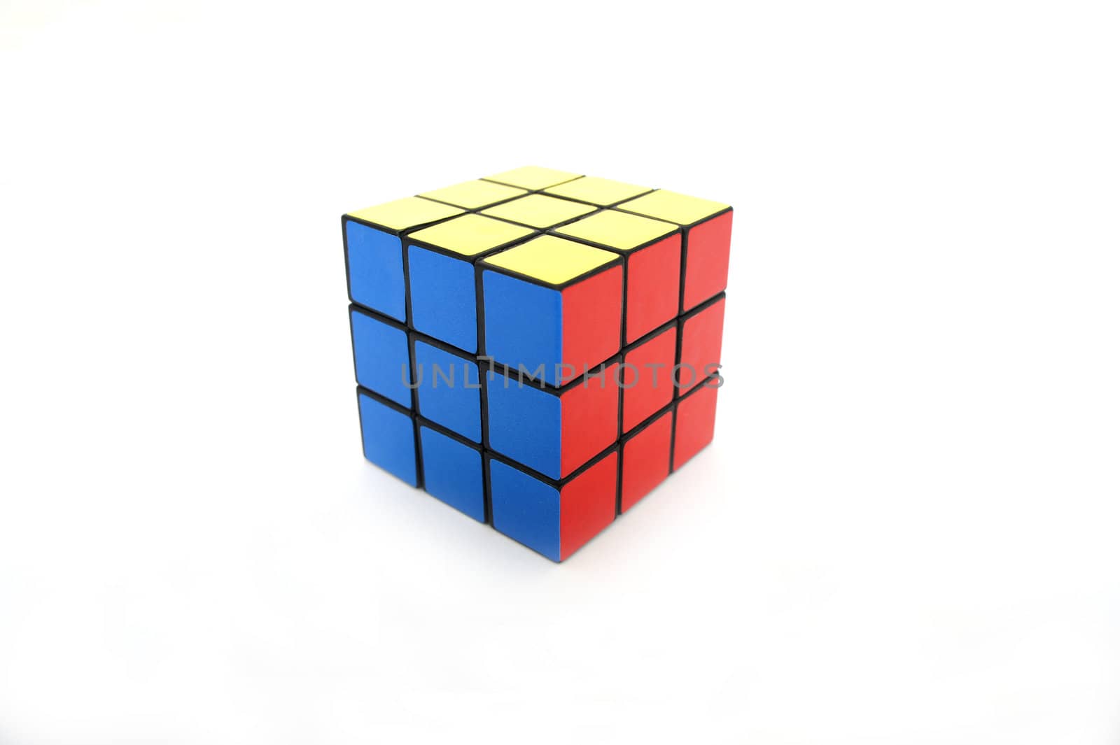 Magic Cube Puzzle on white background. 