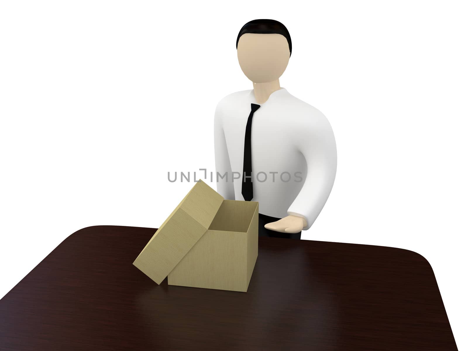 The person near to an open box