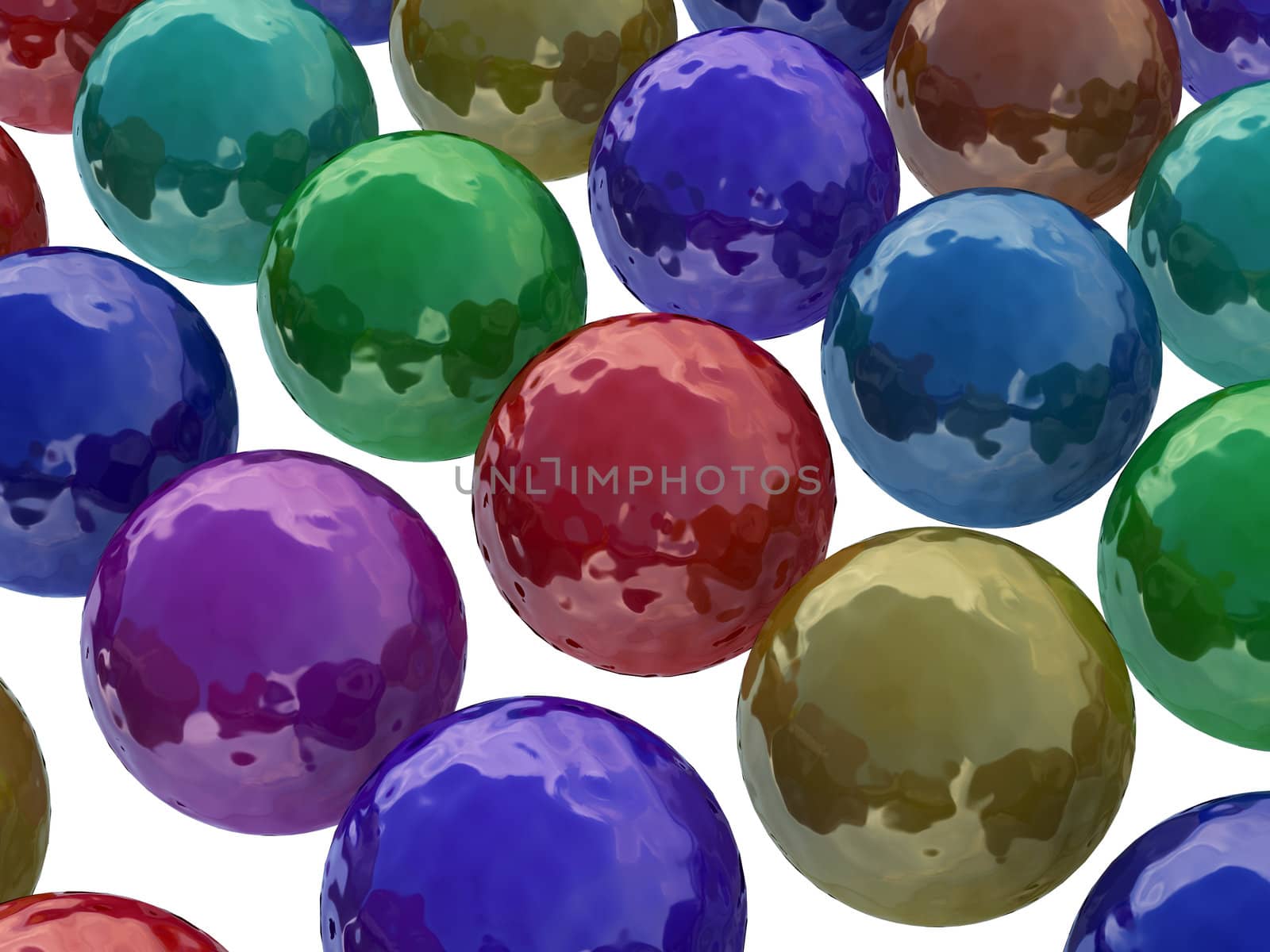 Colorful balls on a white background