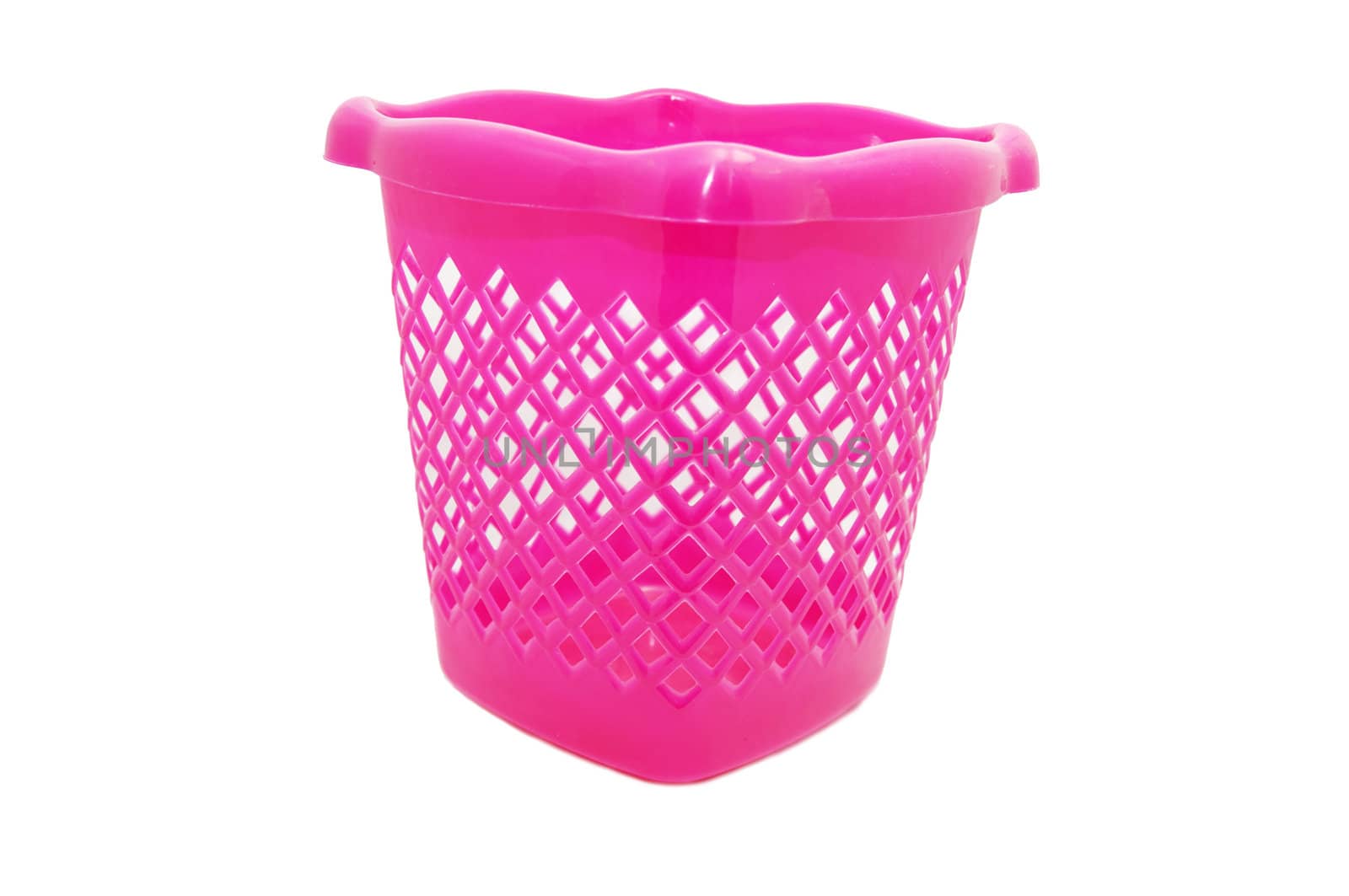 plastic trash can on a white background