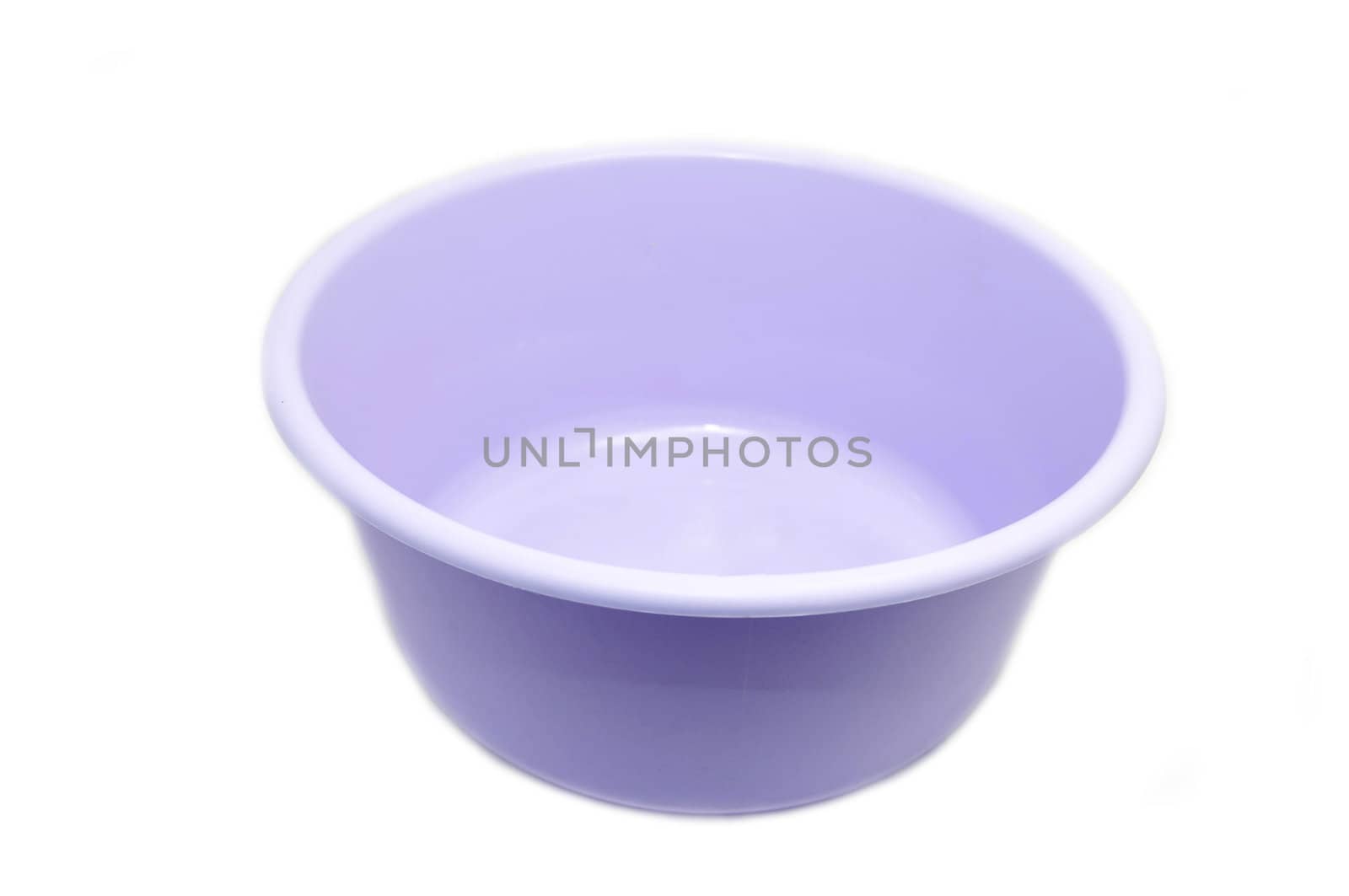 Blue plastic bowl on a white background