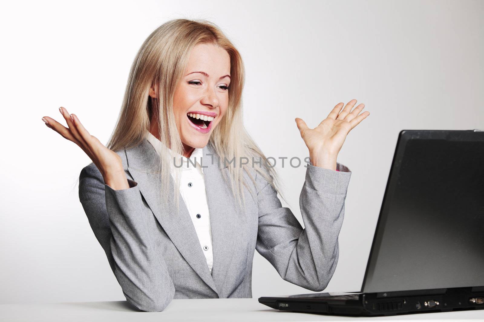 business woman working on laptop