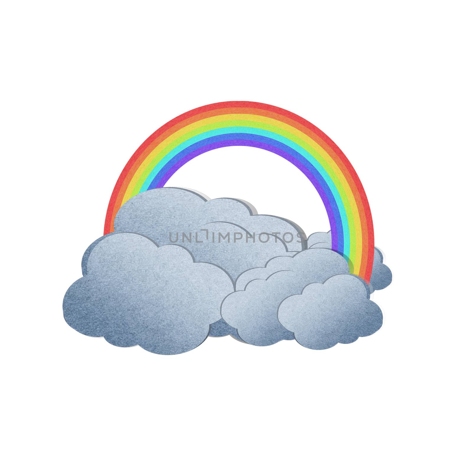  Grunge recycled paper rainbow on white background by jakgree