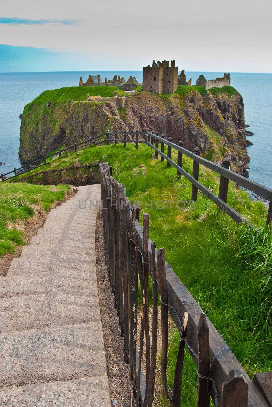 famous remotely set Dunnottar castle in Scotland