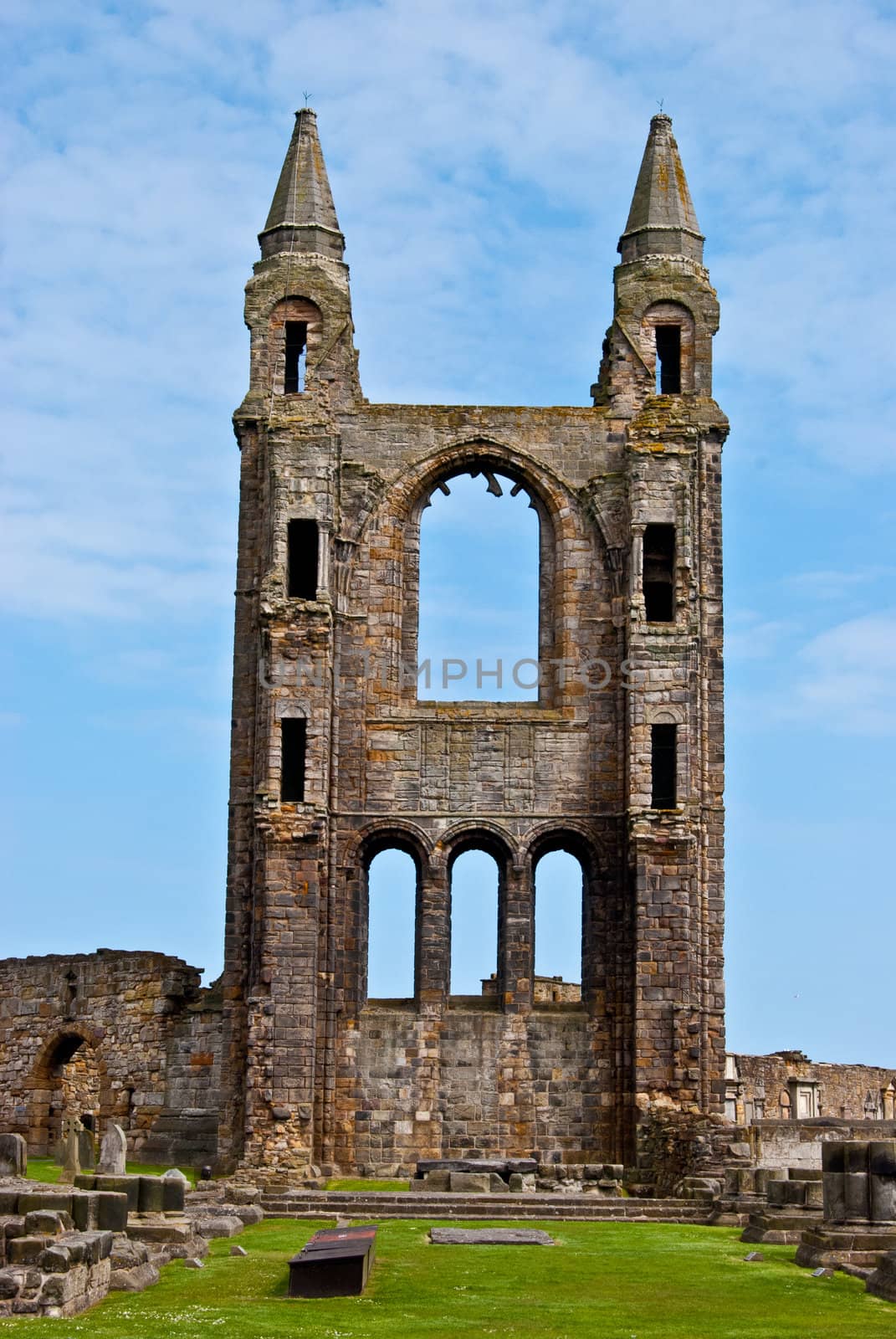 Ruin of St Andrews Cathedral in St Andrews, Scotland