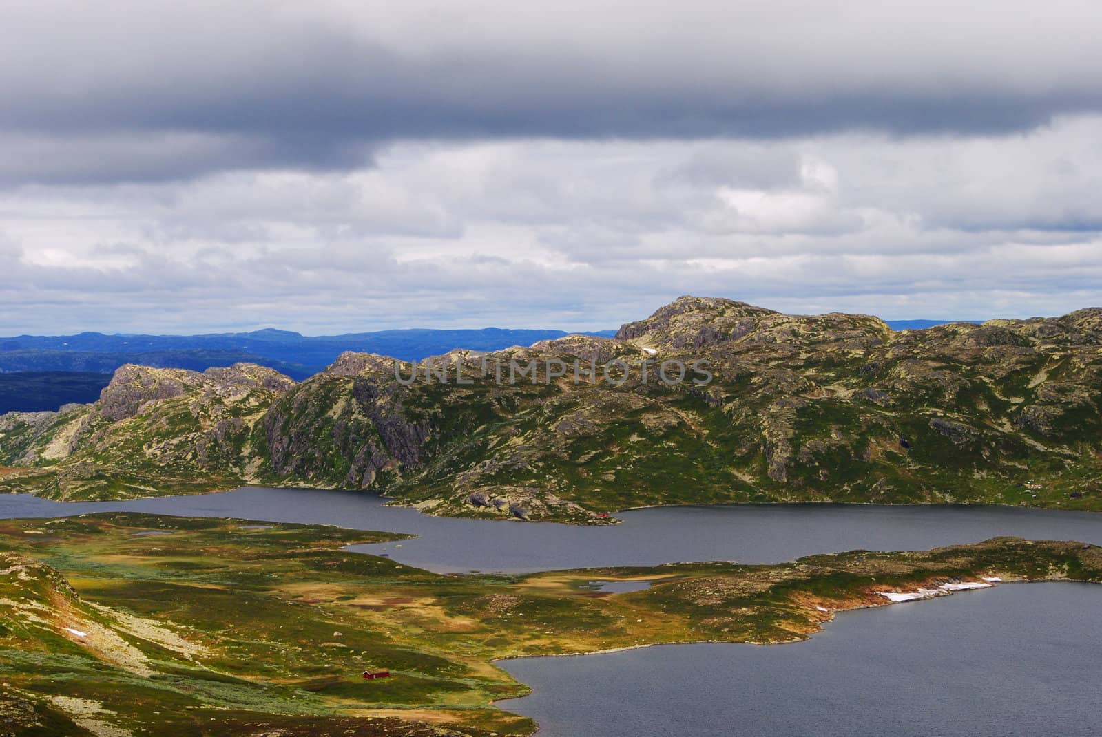 Gaustatoppen is the highest mountain in the county Telemark in Norway. The view from the summit is impressive, as one can see an area of approximately 60,000 km², one sixth of Norways mainland.