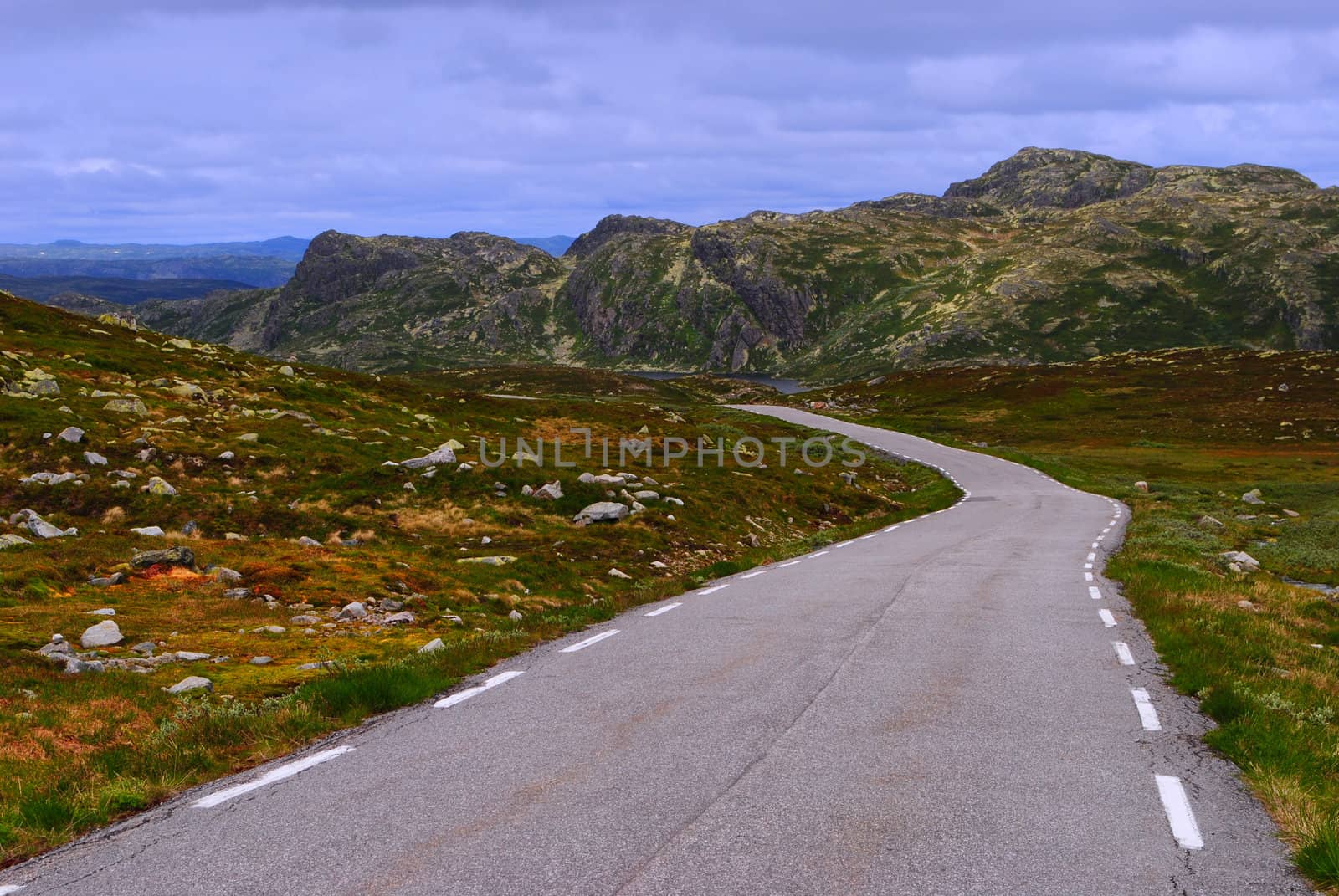 A mountain road in Telemark, Norway.