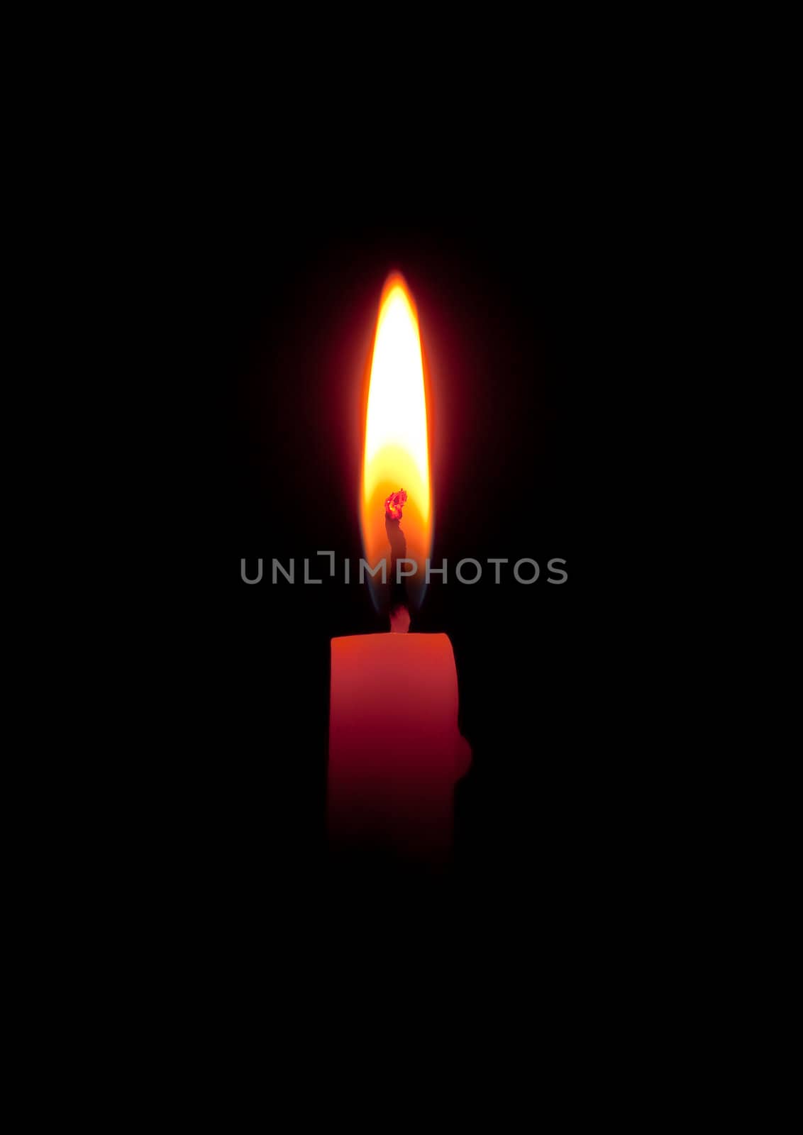 candle flame on black background