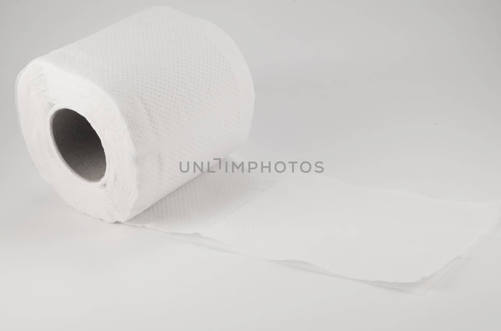 toilet paper on white background