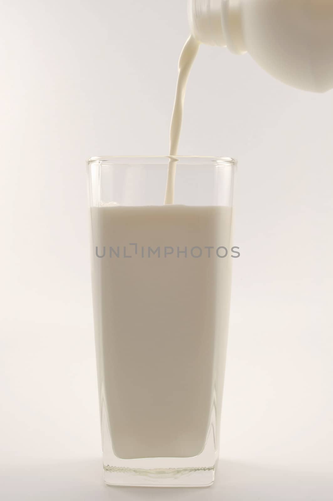 glass of milk on white background