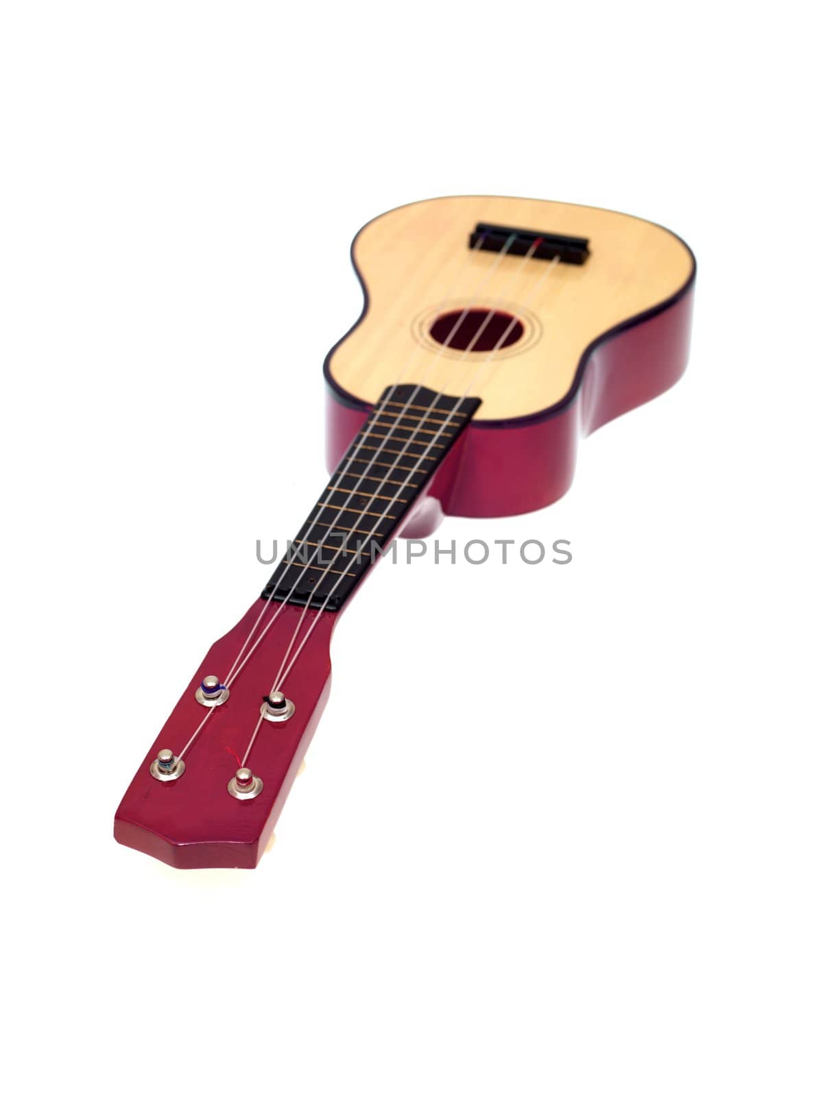 A guitar isolated against a white background