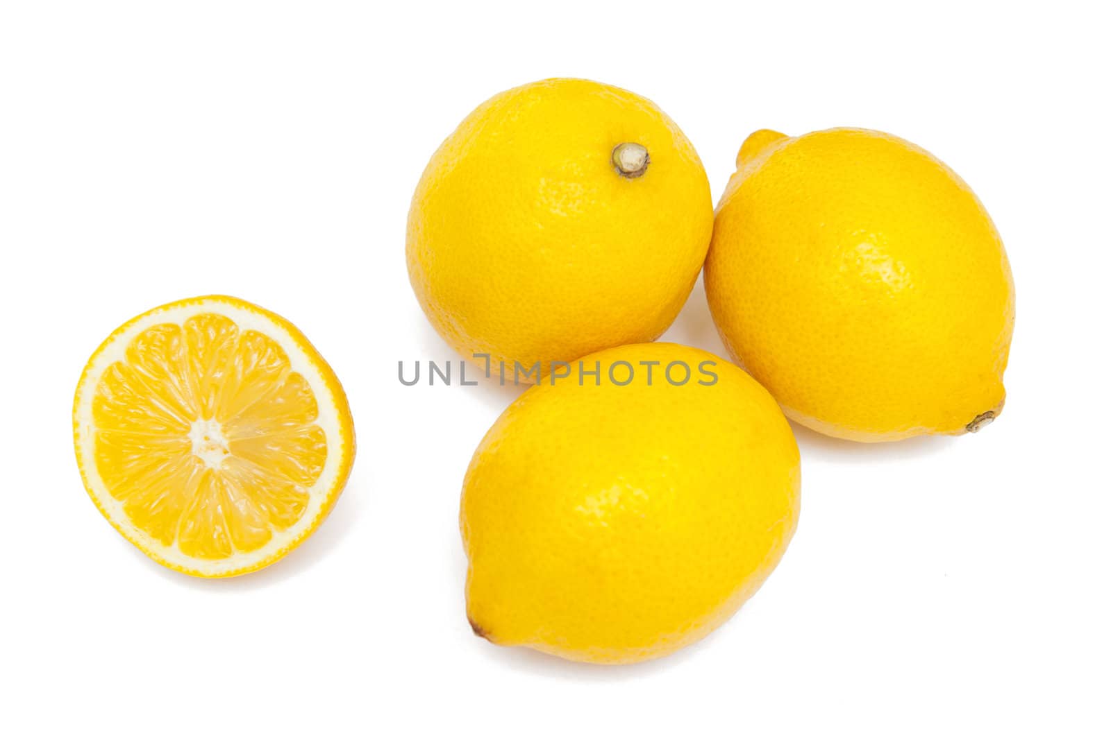 Lemons isolated on the white background