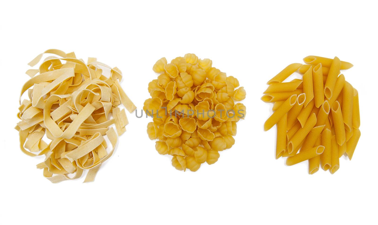 Pasta collection isolated on the white background