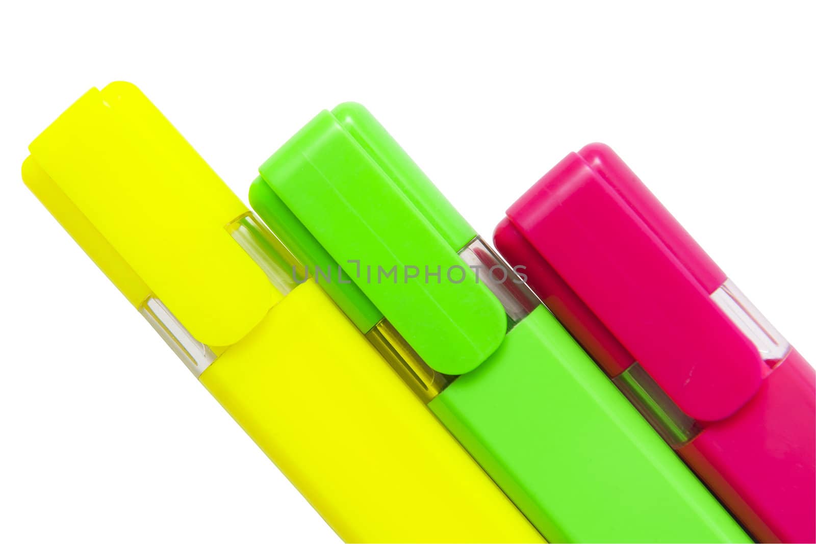 Highlighters isolated on the white background