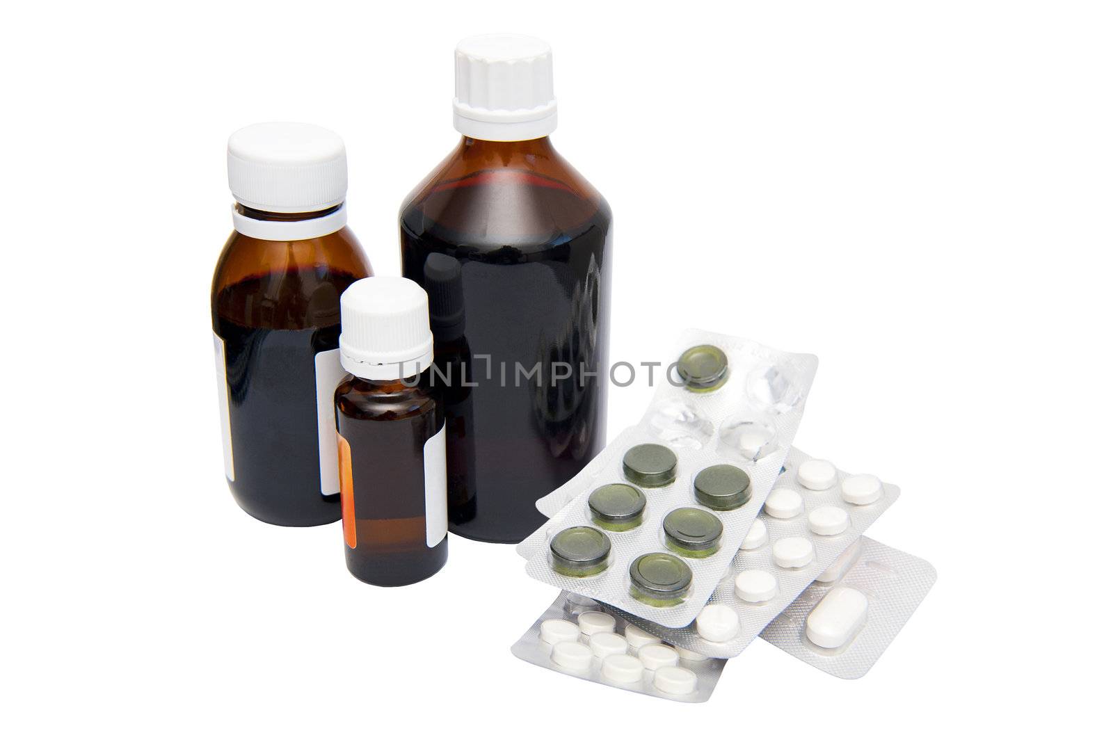 Medicines isolated on the white background