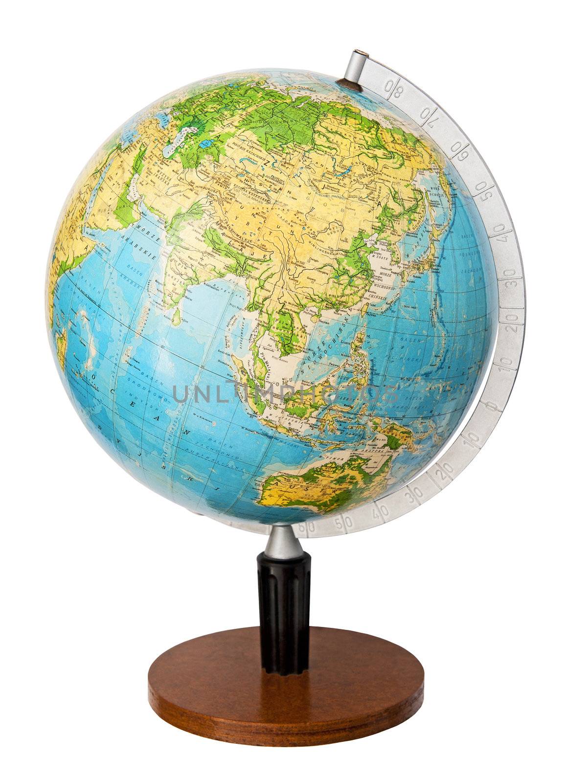 Earth globe isolated on the white background