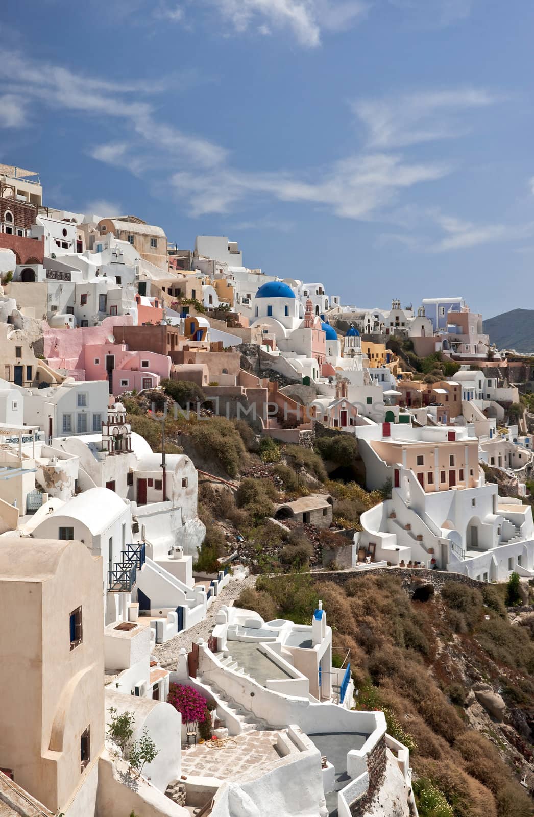 Ia buildings of typical architecture in Santorini island