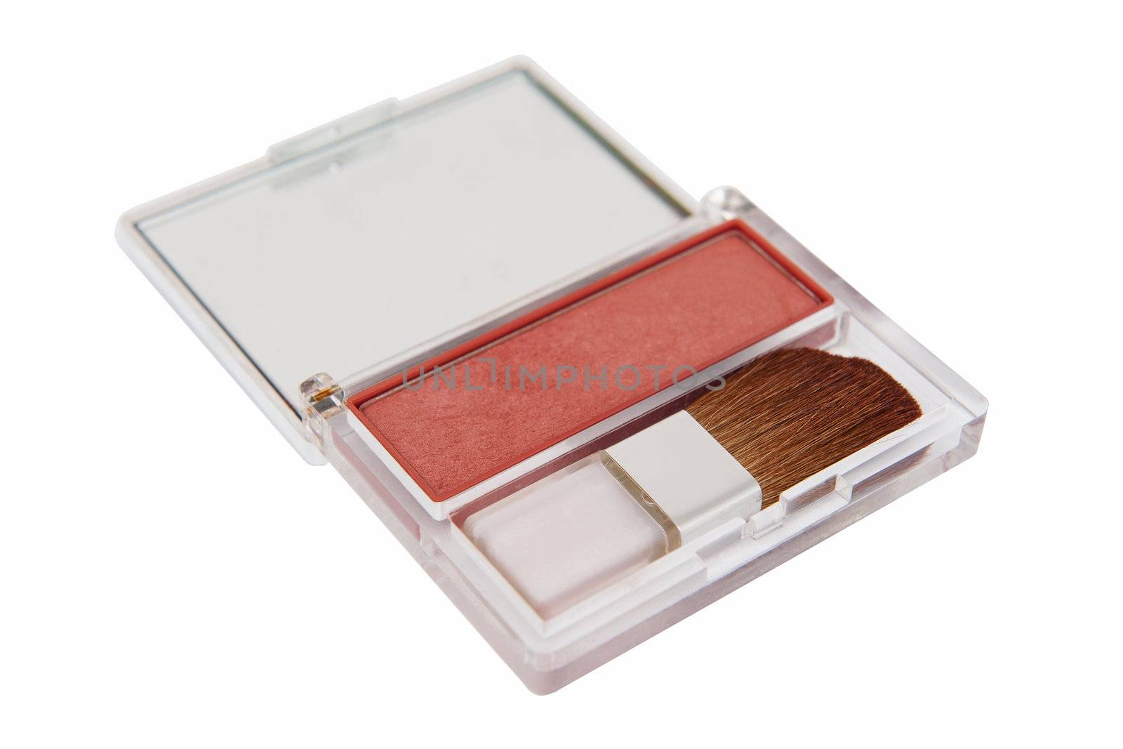 Blush powder isolated on the white background