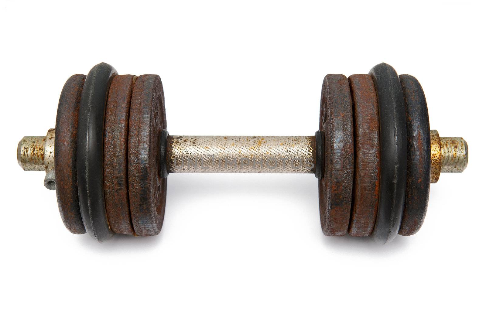 Barbell isolated on the white background
