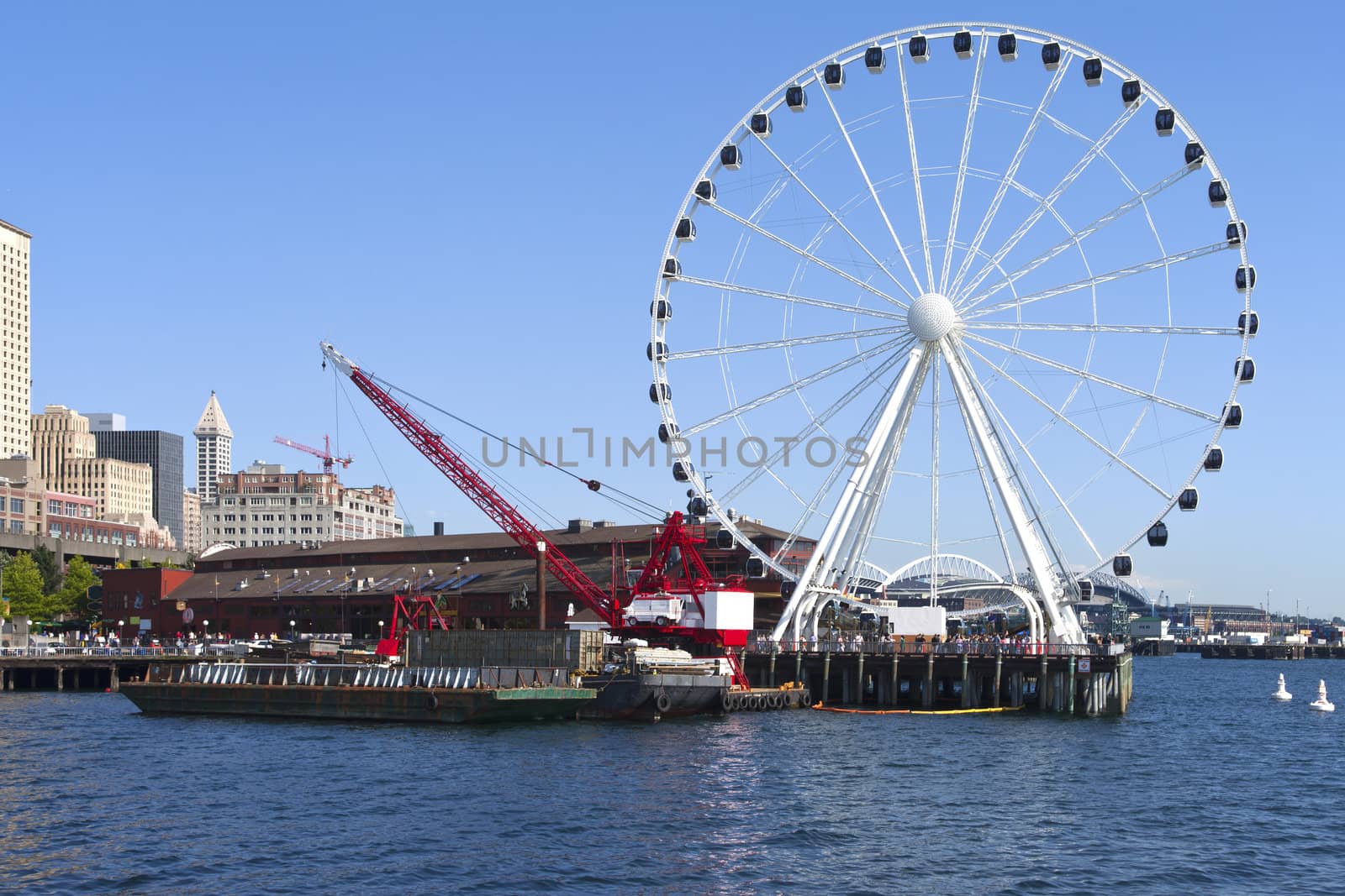 Seattle Ferries Wheel near the waterfront.