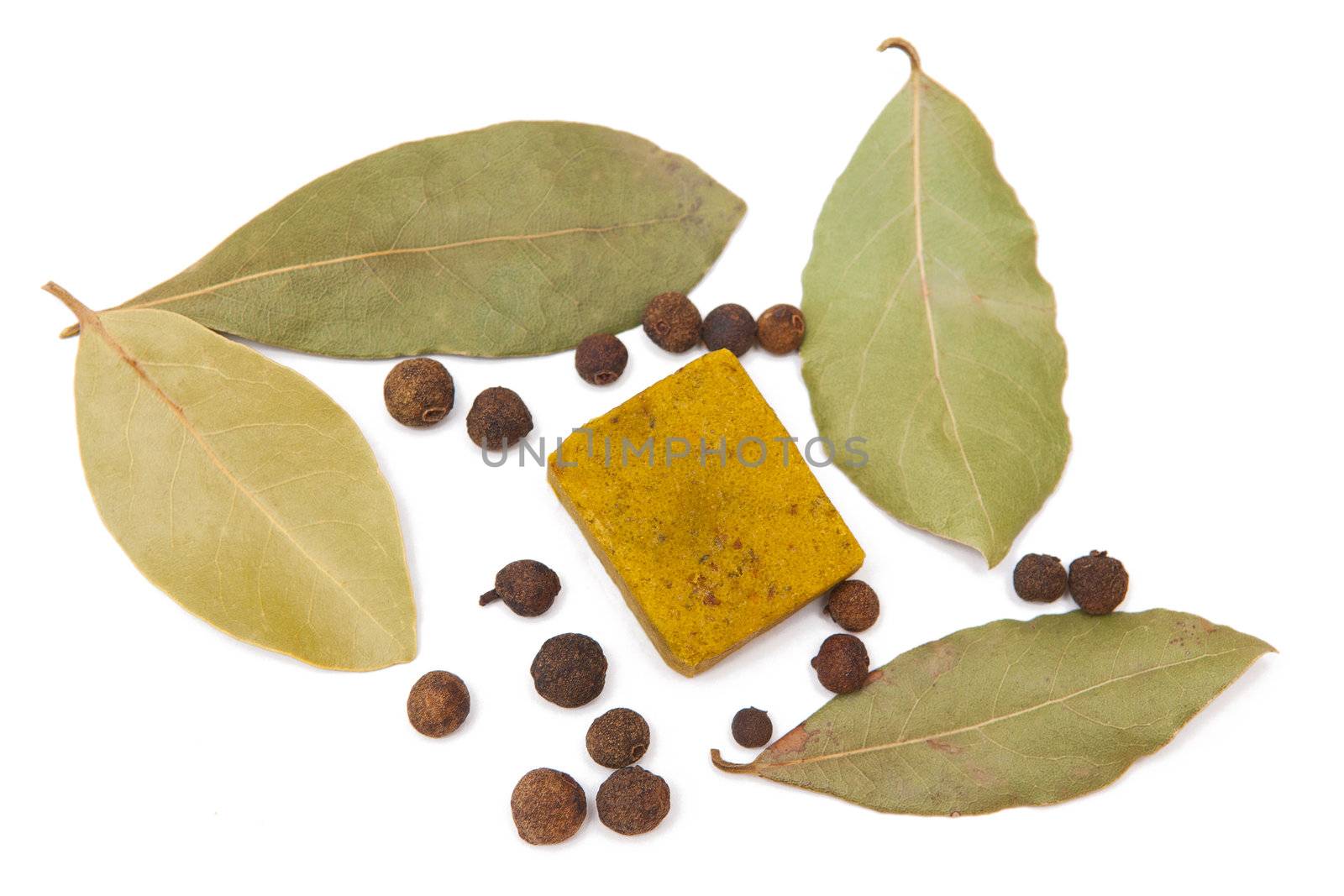 Spices isolated on the white background